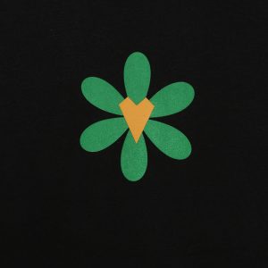 Kalbim Çiçek Boxy Crop Tişört - S